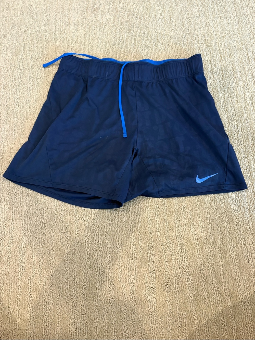 Nike women’s Navy Running Shorts with Blue Accent